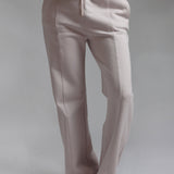 Structured Wide Leg Sweatpants - Soft Beige