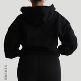 Boyfriend Zip-Up Hoodie - Black