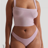 Staple Micro-Rippen-Crop-Top - Lavendel
