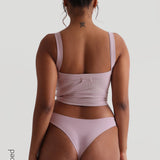 Staple Micro-Rippen-Crop-Top - Lavendel