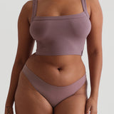 Staple Micro-Ribbed Crop Top - Vintage Purple