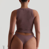 Crew Micro-Ribbed Tank Top - Vintage Purple