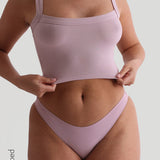 Staple Micro-Rippen-Crop-Top - Lavendel