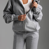 Boyfriend Zip-Up Hoodie - Heather Gray