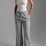 Structured Wide Leg Sweatpants - Heather Gray
