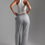 Structured Wide Leg Sweatpants - Heather Gray
