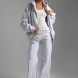 Boyfriend Zip-Up Hoodie - Light Heather Gray