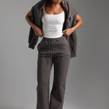 Structured Wide Leg Sweatpants - Storm