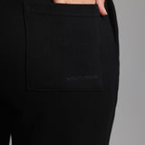 Cut-Out Wide Leg Sweatpants - Black