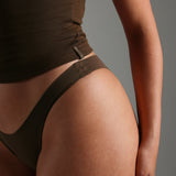 Form-Ribbed Off Shoulder Top - Brown Sugar