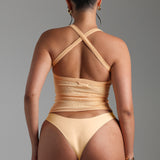 Form-Ribbed Cross-Back Tank Top - Honeypeach