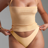 Form-Ribbed Cross-Back Tank Top - Honeypeach