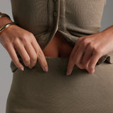 Form-Ribbed A-Line Mini Skirt - Latte Taupe