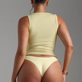 Essential Form-Ribbed Tank Top - Peppermint Tea