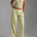 The Modern Straight Leg Trousers - Peppermint Tea