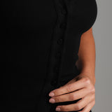 Form-Ribbed Button-Down Tank Top - Black