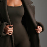 Sherpa Oversized Trench Coat - Charcoal