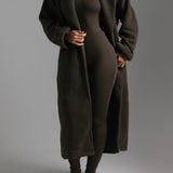 Sherpa Oversized Trench Coat - Charcoal