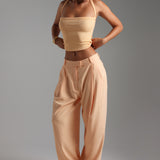The Ivy Wide-Leg Trousers - Honeypeach