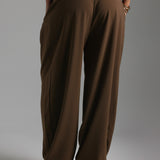 The Ivy Wide-Leg Trousers - Brown