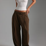 The Ivy Wide-Leg Trousers - Brown