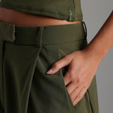 The Ivy Wide-Leg Trousers - Cypress