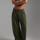The Ivy Wide-Leg Trousers - Cypress