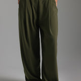 The Ivy Wide-Leg Trousers - Cypress