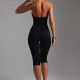 Capri Halter Jumpsuit - Black