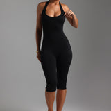 Capri Halter Jumpsuit - Black