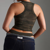 T-Shape Micro-Ribbed Tank Top - Veil Camo