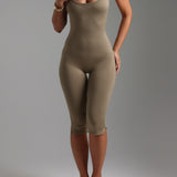 Capri Halter Jumpsuit - Latte Taupe