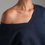 V-Shape Cropped Sweatshirt - Navy