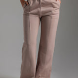 Structured Wide Leg Sweatpants - Warm Mocha