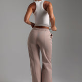 Structured Wide Leg Sweatpants - Warm Mocha