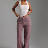 Structured Wide Leg Sweatpants - Vintage Purple