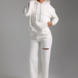 Relaxed Fit Hoodie - White