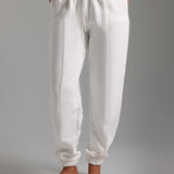 Jogger Fit Custom-Patch Sweatpants - White