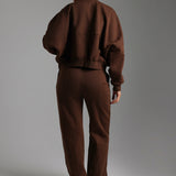 Oversized Bomber Fit Jacket - Cocoa
