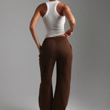 Structured Wide Leg Sweatpants - Cocoa