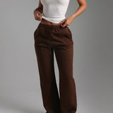 Structured Wide Leg Sweatpants - Cocoa