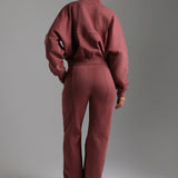 Oversized Bomber Fit Jacket - Vintage Berry