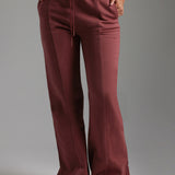 Structured Wide Leg Sweatpants - Vintage Berry