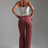 Structured Wide Leg Sweatpants - Vintage Berry