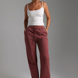 Structured Wide Leg Sweatpants - Vintage Berry