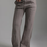 Structured Wide Leg Sweatpants - Smokey Gray