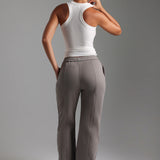 Structured Wide Leg Sweatpants - Smokey Gray