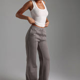 Structured Wide Leg Sweatpants - Smokey Gray