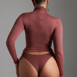Refined Long Sleeve Turtleneck T-Shirt - Vintage Berry