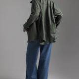 Oversized Cotton Jacket - Forest Green